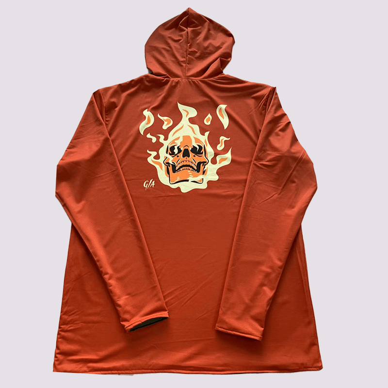 Reversible Hooded Rashguard - Green/Orange